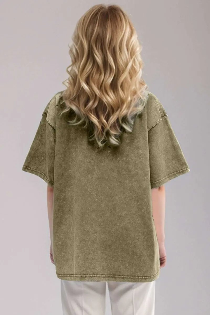 Basic Bae Round Neck Half Sleeve T-Shirt for Women - Love Salve